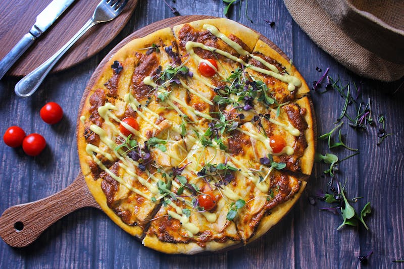 Veggie garden pizza fresh ingredients