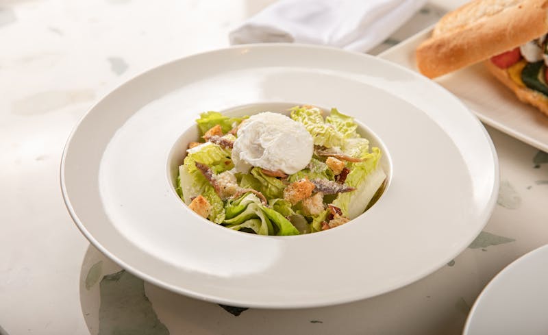 Classic Caesar salad with croutons
