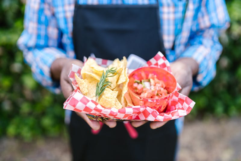 Loaded nachos with toppings
